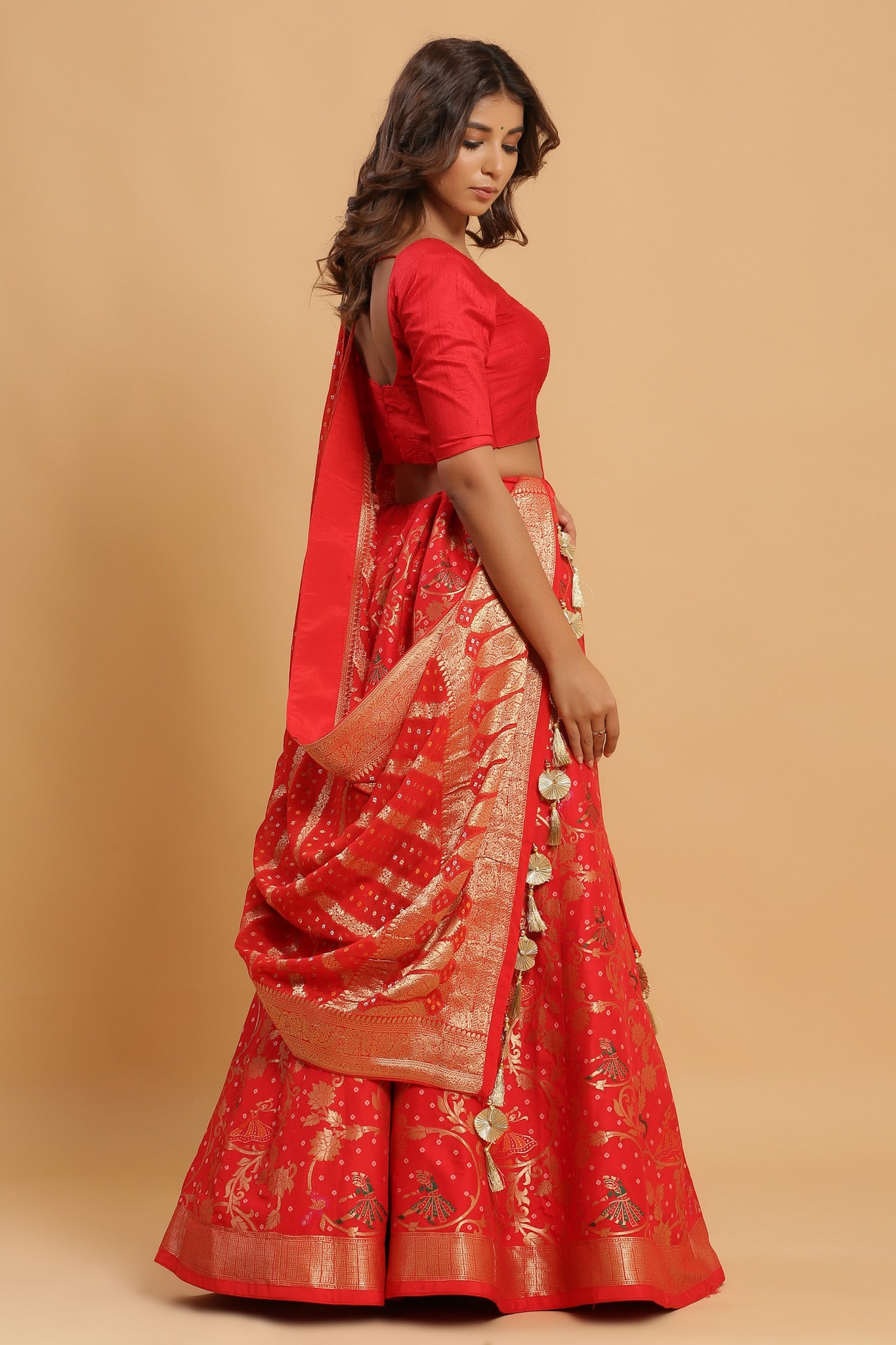 Elegant Ready-to-Wear Traditional Lehenga-Blouse-Dupatta Sets - dvz0003796