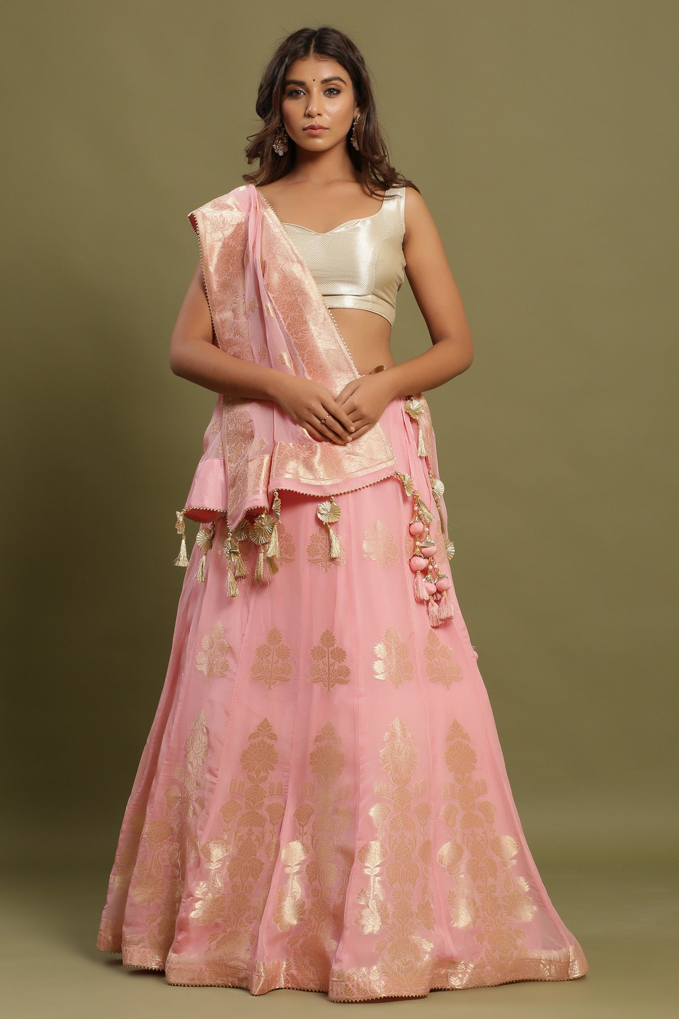 Pink #Lehenga With White #Blouse. Taj Mahal Tea Presents Anita Dongre At  Lakme Fashion Week 2014. | Long blouse designs, Lakme fashion week, Fashion