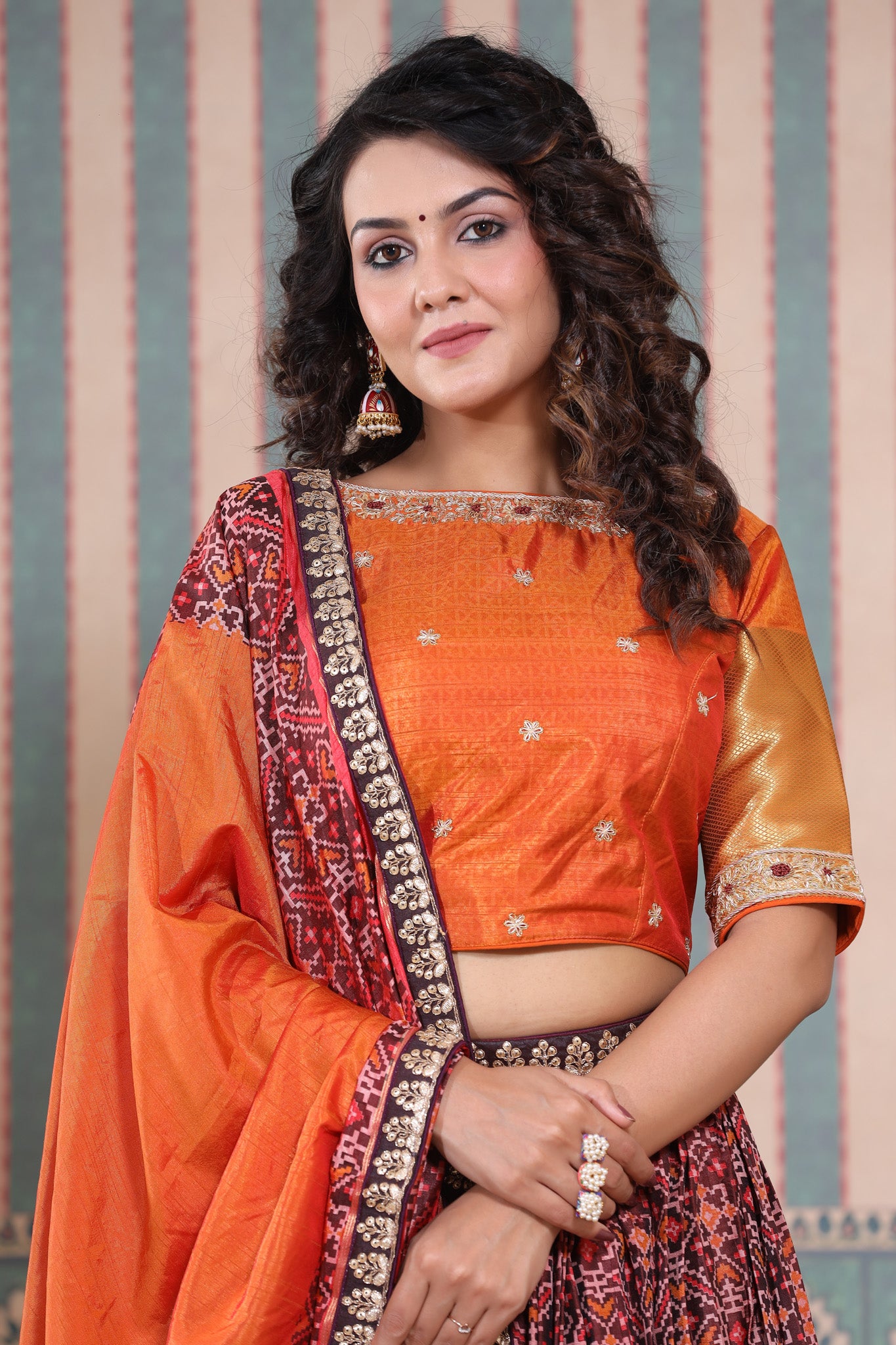 Embellished Designer Orange Lehenga Choli for Wedding Wear – Nameera by  Farooq