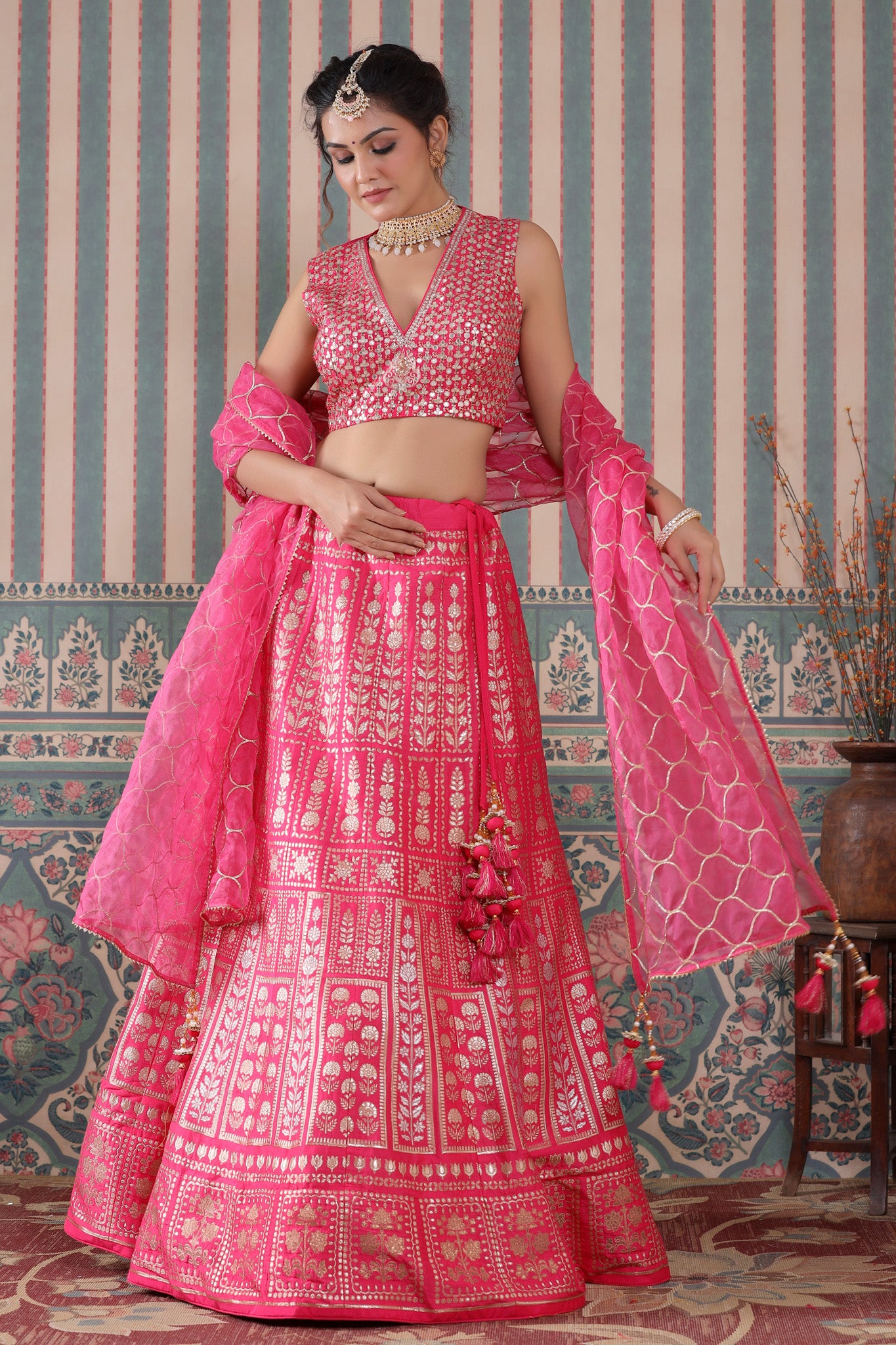 Find DESIGNER BRIDAL WRAR HEAVY DUBLE SEQUINS BANARASI SILK LEHENGAS WITH  DUPATTA* by Shreeji fashion near me | Varachha Road, Surat, Gujarat | Anar  B2B Business App