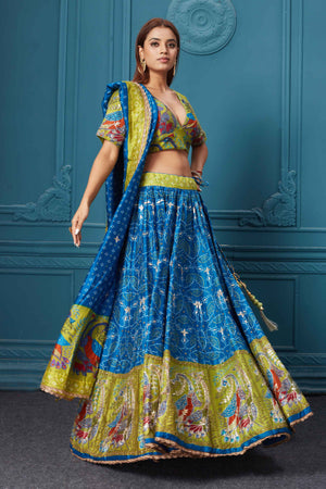 Royal Blue Embroidered Lehenga Set | Mrunalini Rao – KYNAH