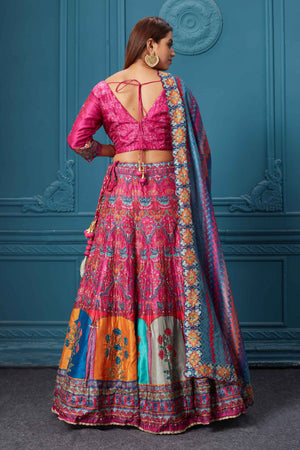 Buy Bright Pink Art Silk A Line Lehenga Wedding Wear Online at Best Price |  Cbazaar