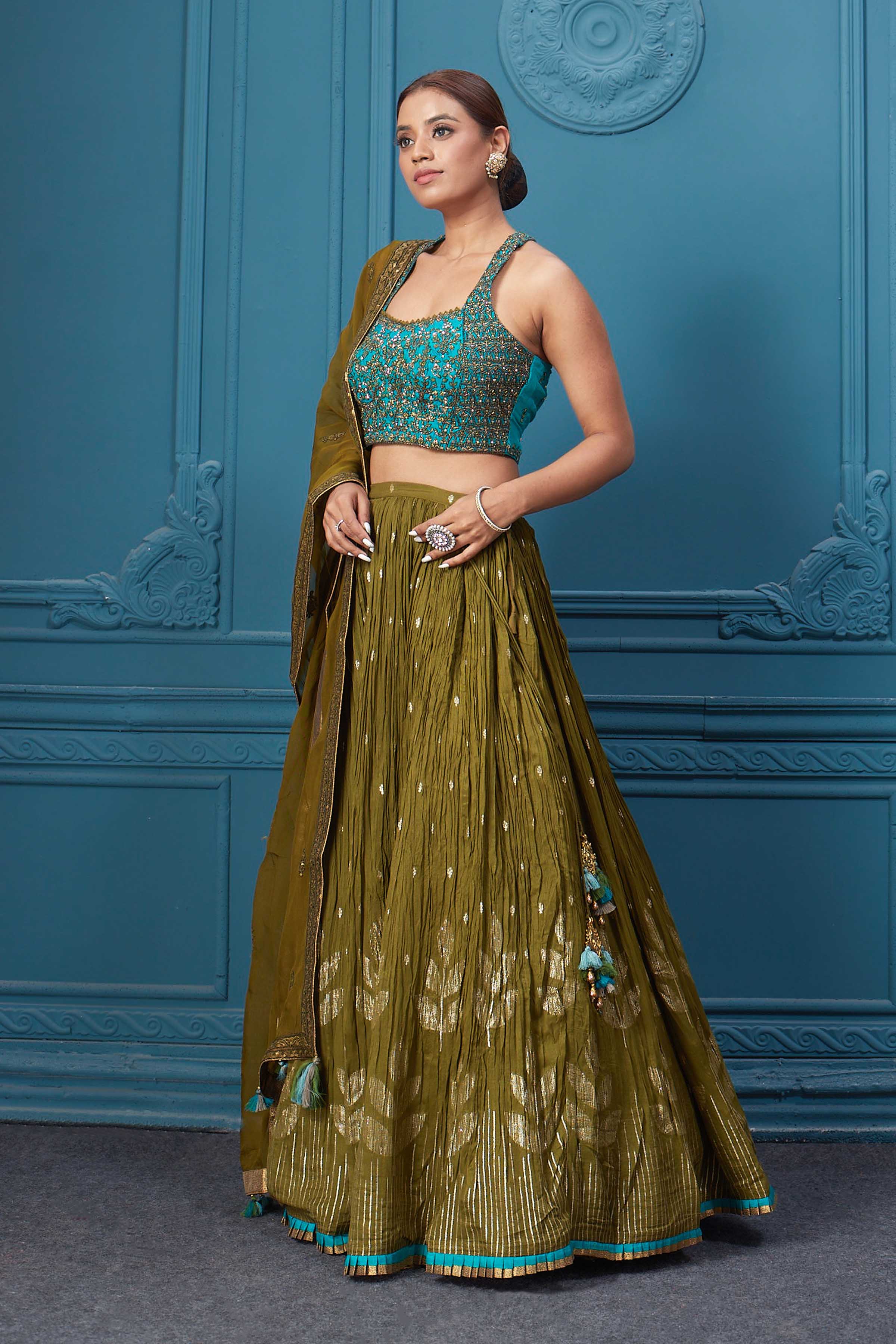 Buy Wedding Lehenga - Superior Multicolor & Gold Printed Lehenga – Empress  Clothing
