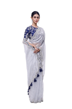 Blue Color Silk Saree For Women