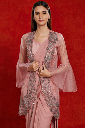 Latest Style Jacket Saree For Women
