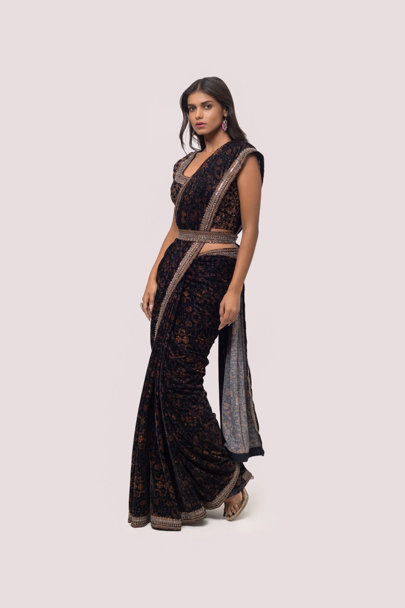 Black Net Indian Designer Wedding Party Saree SRDIW20806 – ShreeFashionWear