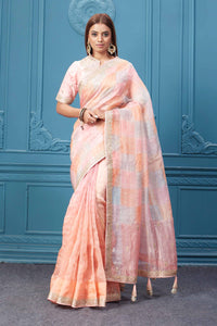 Peach Silk Saree With Blouse 248622