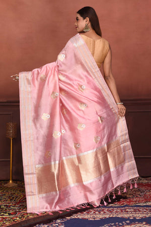 Light Pink Silk Saree With Blouse 247560