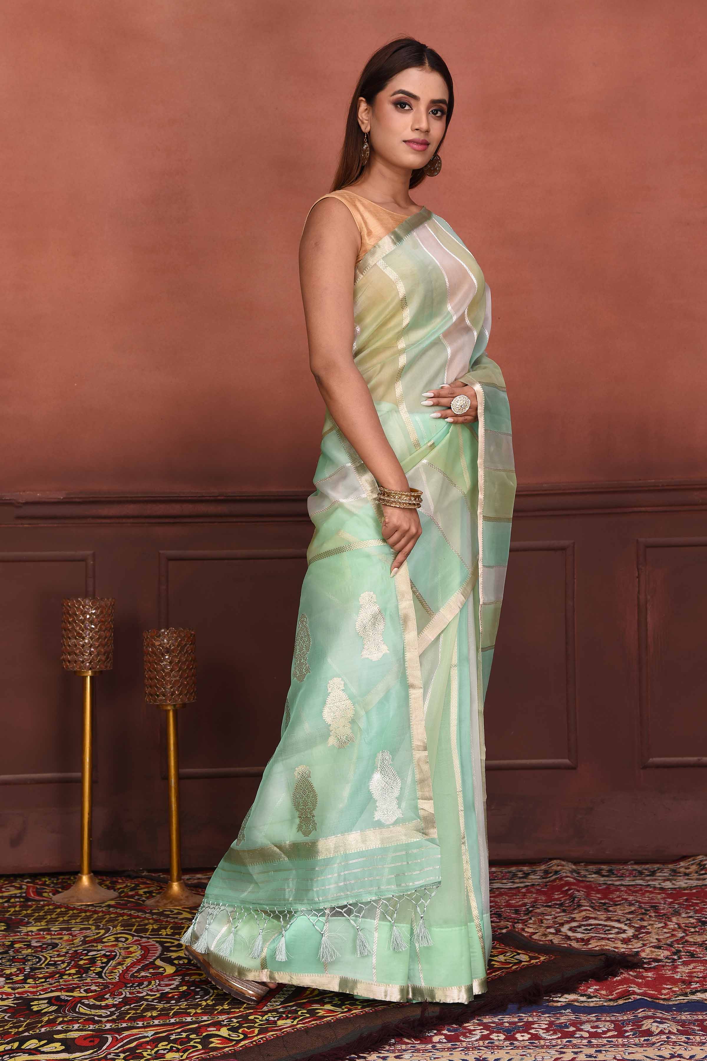 Buy Pastel Color Sarees for Women Online from India's Luxury Designers 2024