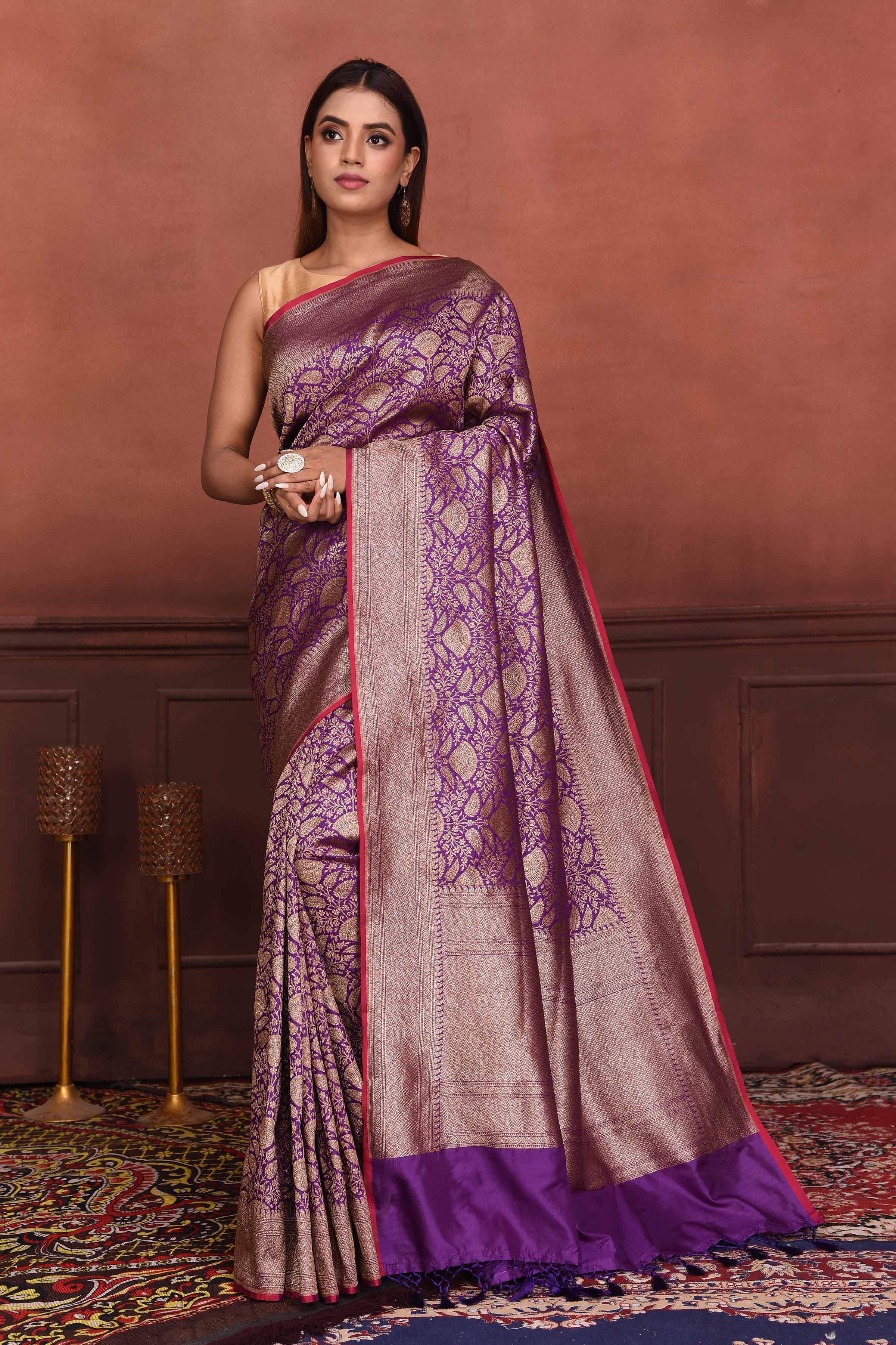 Pink Katan Silk Saree – PureSarees – Buy Luxurious, Banarasi Silk Sarees  Online