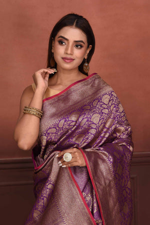 Buy Purple Sarees for Women by Indie Picks Online | Ajio.com