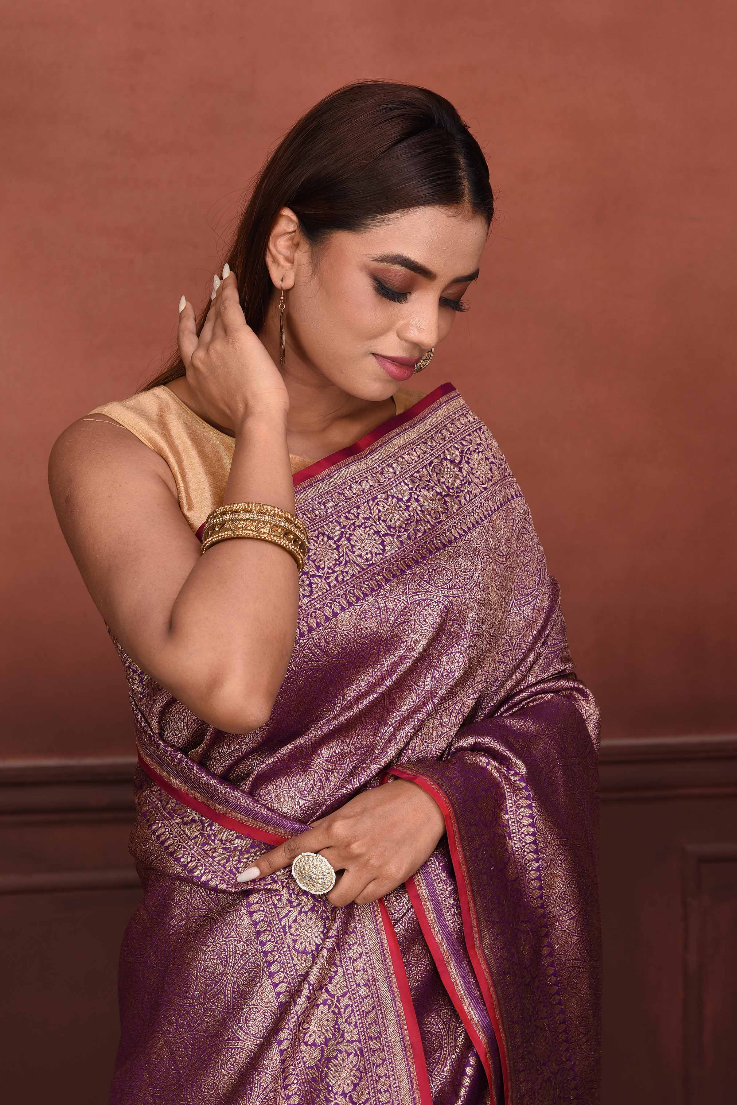 🎋Grape wine color saree🎋... - JENY Designer Boutique | Facebook