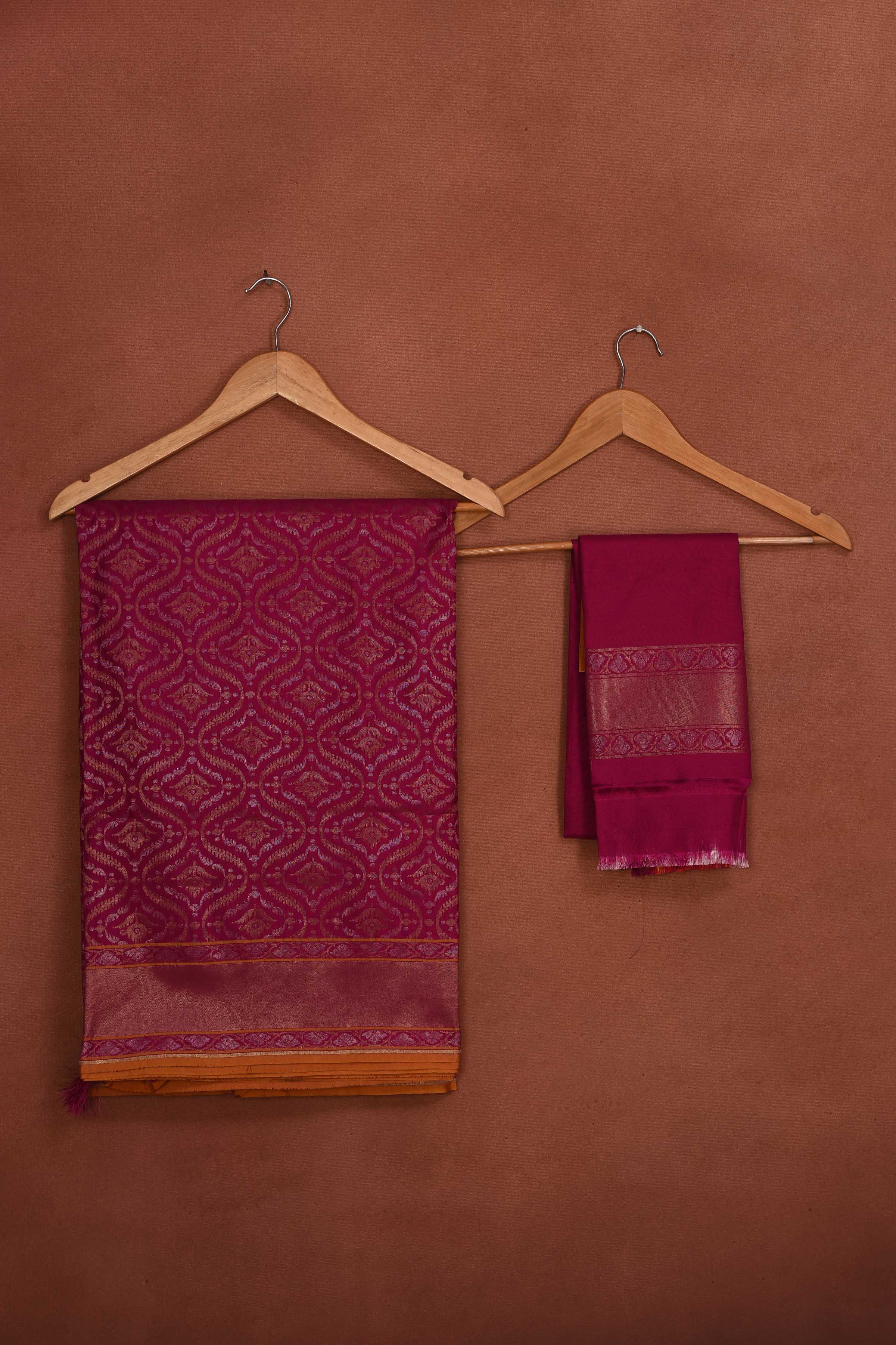 Shop beautiful pink Katan silk Banarasi saree online in USA with zari work. Look your best on festive occasions in latest designer sarees, pure silk saris, Kanchipuram silk sarees, handwoven sarees, tussar silk sarees, embroidered saris from Pure Elegance Indian clothing store in USA.-blouse