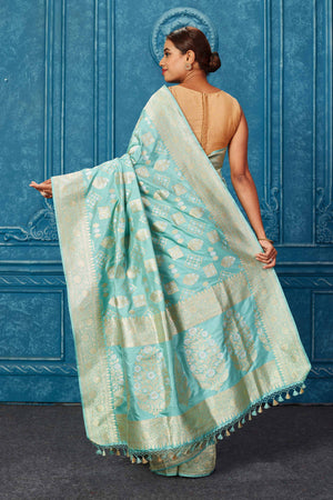 Banarasi silk Saree with blouse in Sky blue colour 20005