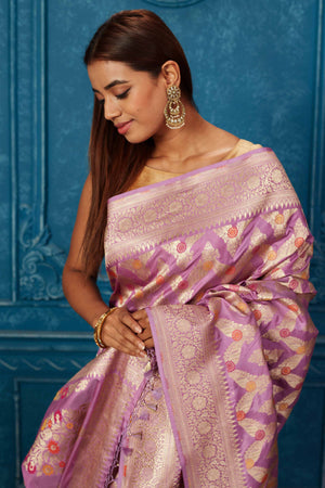 Beautiful Floral digital Printed Banarasi silk saree dvz0002794 - Dvanza.com