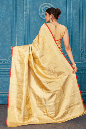 Purple-Gold Tissue Kanjivaram Saree With Floral Jaal Weaving | Singhania's