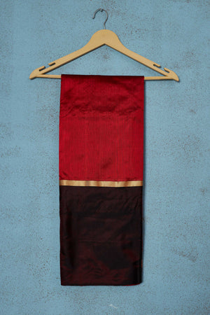 Buy beautiful maroon Pattu silk saree online in USA with black Mashru border. Look your best on festive occasions in latest designer saris, pure silk saris, Kanchipuram silk sarees, handwoven sarees, tussar silk sarees, embroidered sarees from Pure Elegance Indian fashion store in USA.-blouse