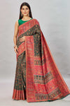 Buy stunning green Kani weave sari online in USA with multicolor red border. Look your best on festive occasions in latest designer sarees, pure silk sarees, Kanjivaram silk sarees, handwoven sarees, tussar silk sarees, embroidered saris from Pure Elegance Indian clothing store in USA.-full view