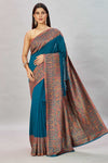 Shop beautiful sea green Kani weave saree online in USA. Look your best on festive occasions in latest designer sarees, pure silk sarees, Kanjivaram silk saris, handwoven saris, tussar silk sarees, embroidered saris from Pure Elegance Indian clothing store in USA.-full view