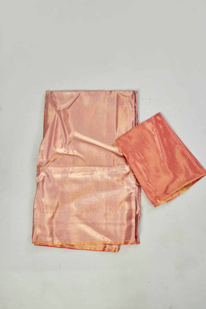 Buy beautiful orange tissue silk saree online in USA. Look your best on festive occasions in latest designer saris, pure silk saris, tissue silk sarees, handwoven saris, tussar silk sarees, linen sarees,  summer sarees from Pure Elegance Indian clothing store in USA.-blouse