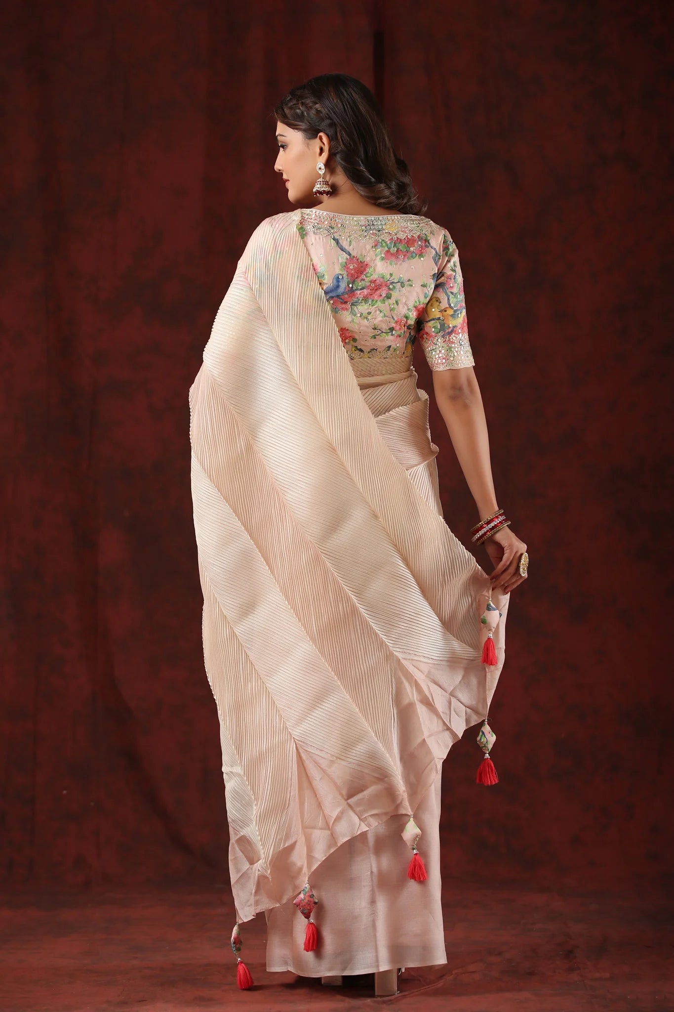 Crushed Handloom tissue silk cutworm saree – Ramaniyam USA