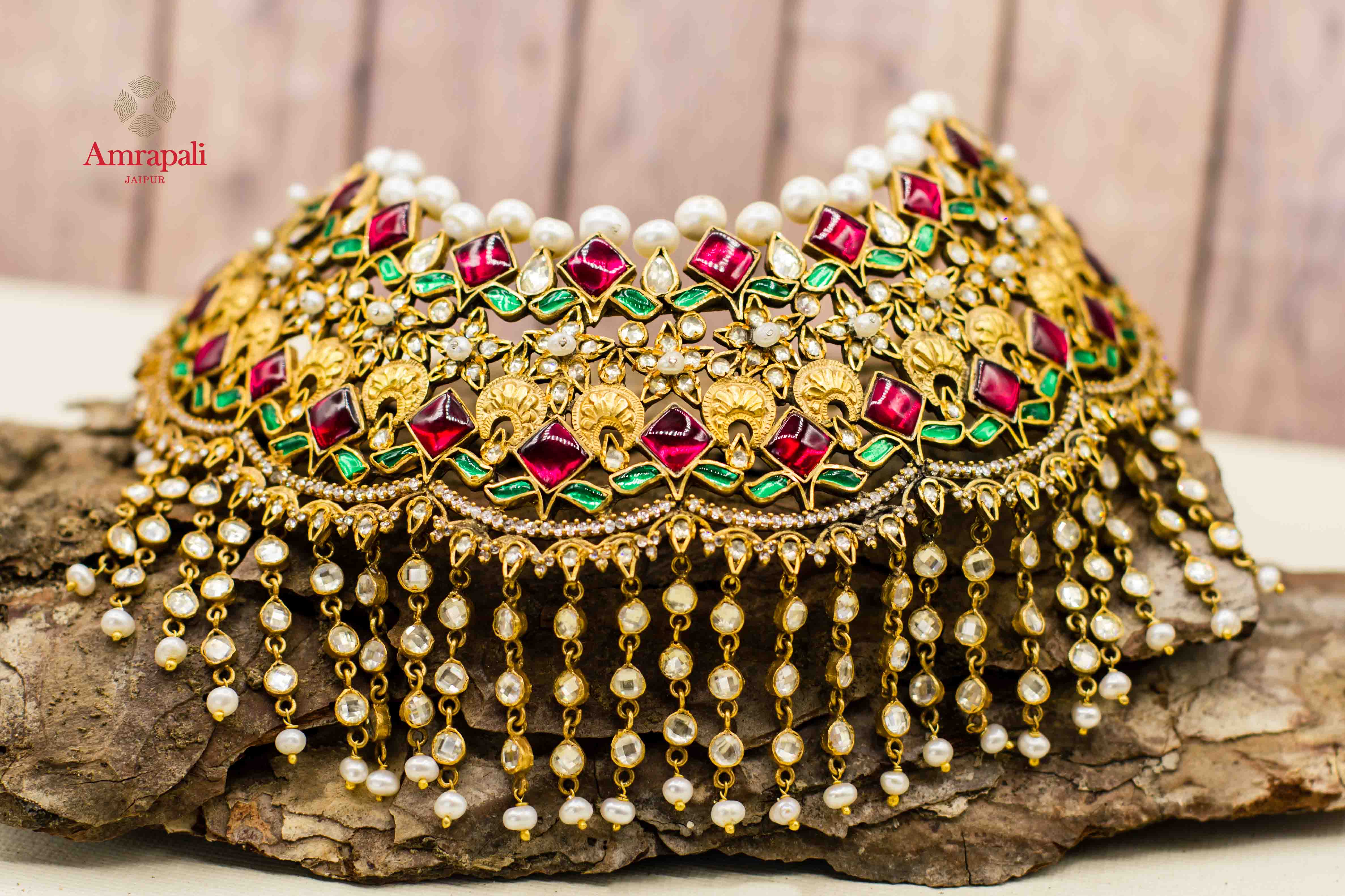 Buy Online Heavy Kundan Pearl Bridal Choker Stone – Pure Elegance