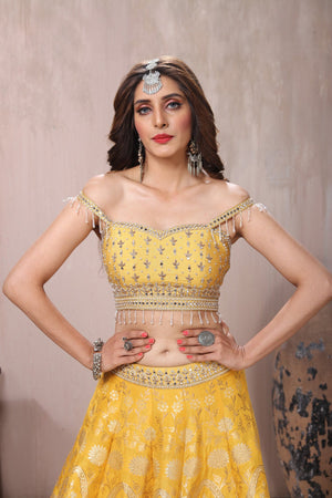 Stitched Yellow Satin Ruffle Lehenga Choli at Rs 699 in Surat | ID:  27013515362