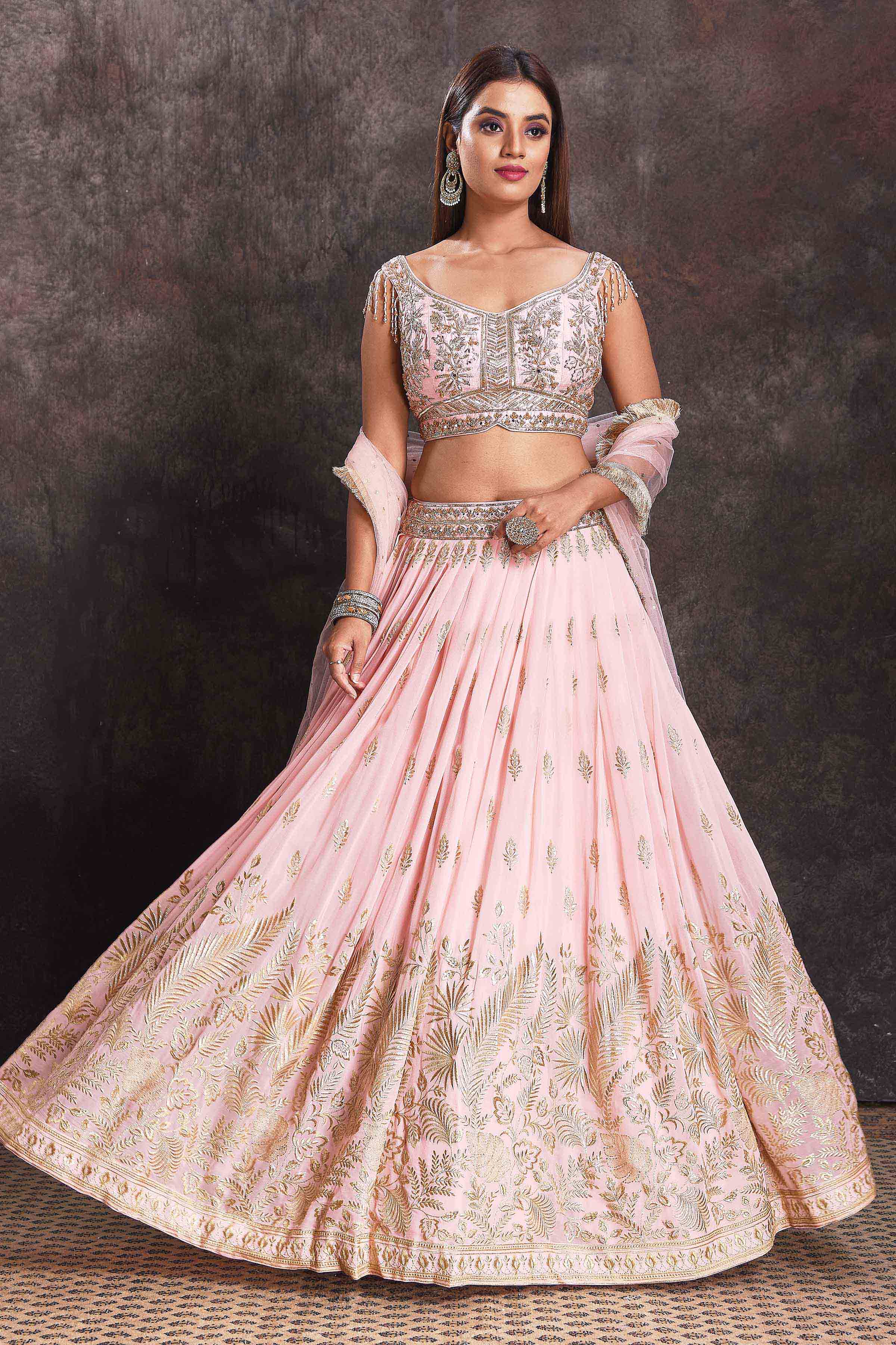 Shop Online Red Net Wedding Designer Dupatta : 252951 -