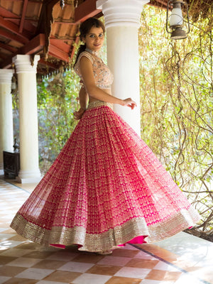 Buy Wine N Pink Chinon Embroidery Lehenga N Choli With Dupatta Wedding Wear  Online at Best Price | Cbazaar