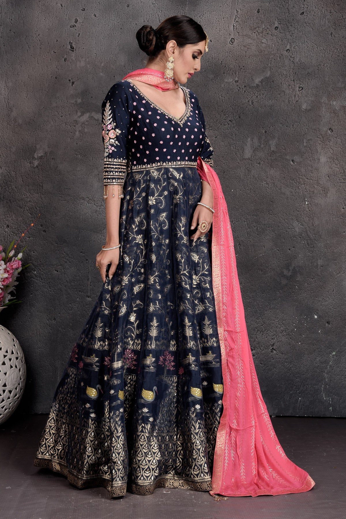 Beige Net Heavy Embroidered Anarkali | Designer dresses online, Anarkali  suits, Anarkali dress