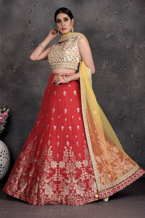 Dazzling Red And Cream Stone Work Lehenga Choli. buy online Shopping Lehenga  Choli At -USA.