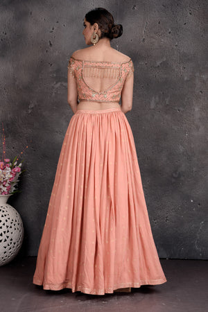 Onion Pink & Grey attached Dupatta Gown buy in Gurgaon