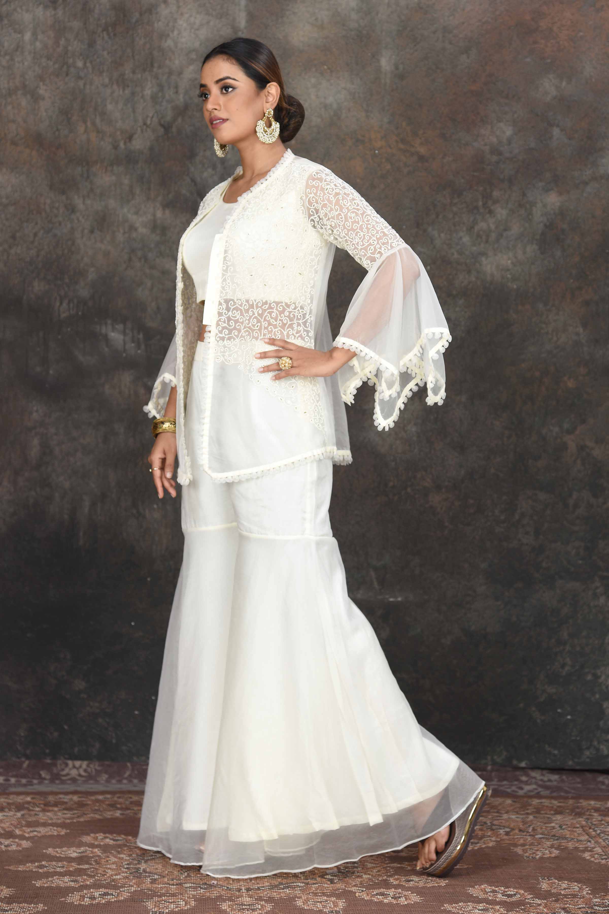 White clearance sharara suit