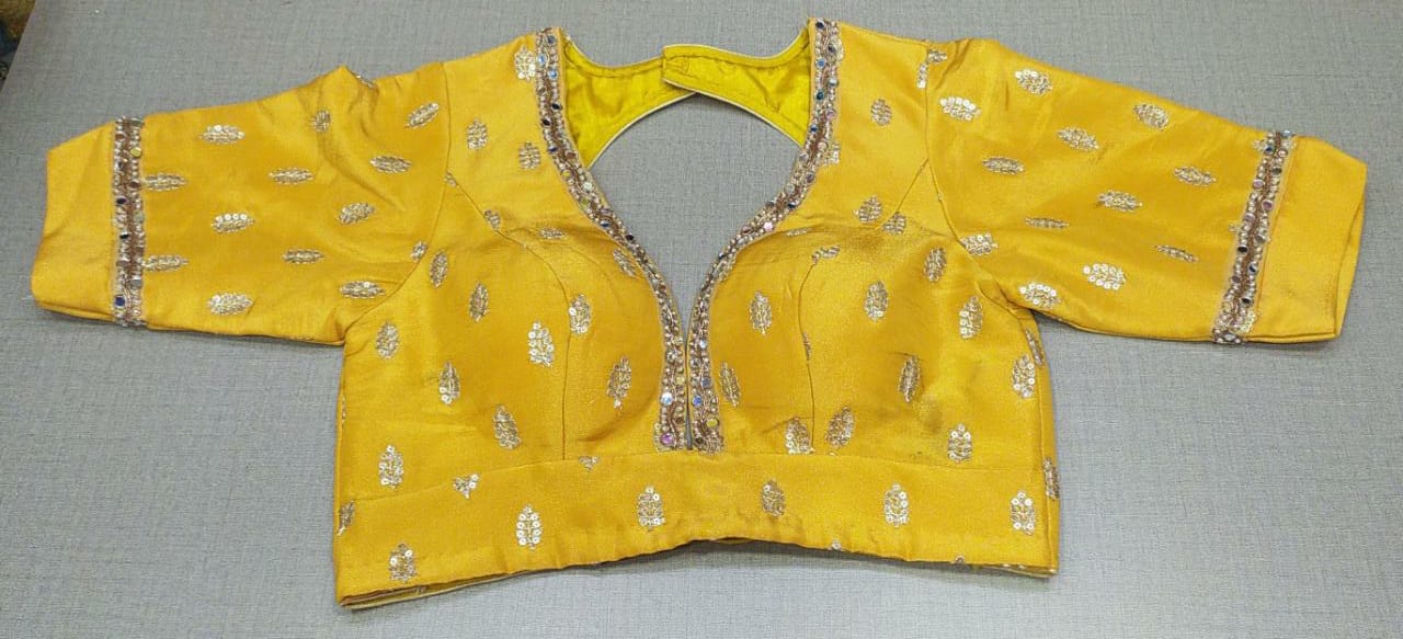 Yellow Color Plain Silk Readymade Saree Blouse (Short Sleeves), Make a  Statement, रेशम का ब्लाउज - D3associates, Erode | ID: 2851903953033