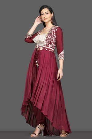 Latest Designer Indo Western Heavy Embroidered Dhoti Choli Dress Set w –  Lady India