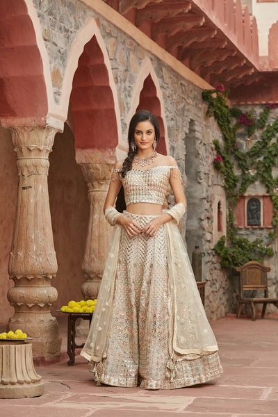 Ivory Gota Patti Lehenga Set