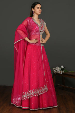Rani pink Colour Dulhan Lehenga Choli, Wedding Lehenga Choli