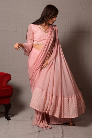 Pink Party Georgette Traditional Saree