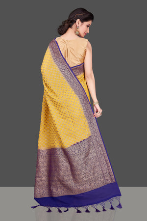 Buy MIMOSA Yellow & Purple Art Silk Embellished Kanjeevaram Saree - Sarees  for Women 2132761 | Myntra