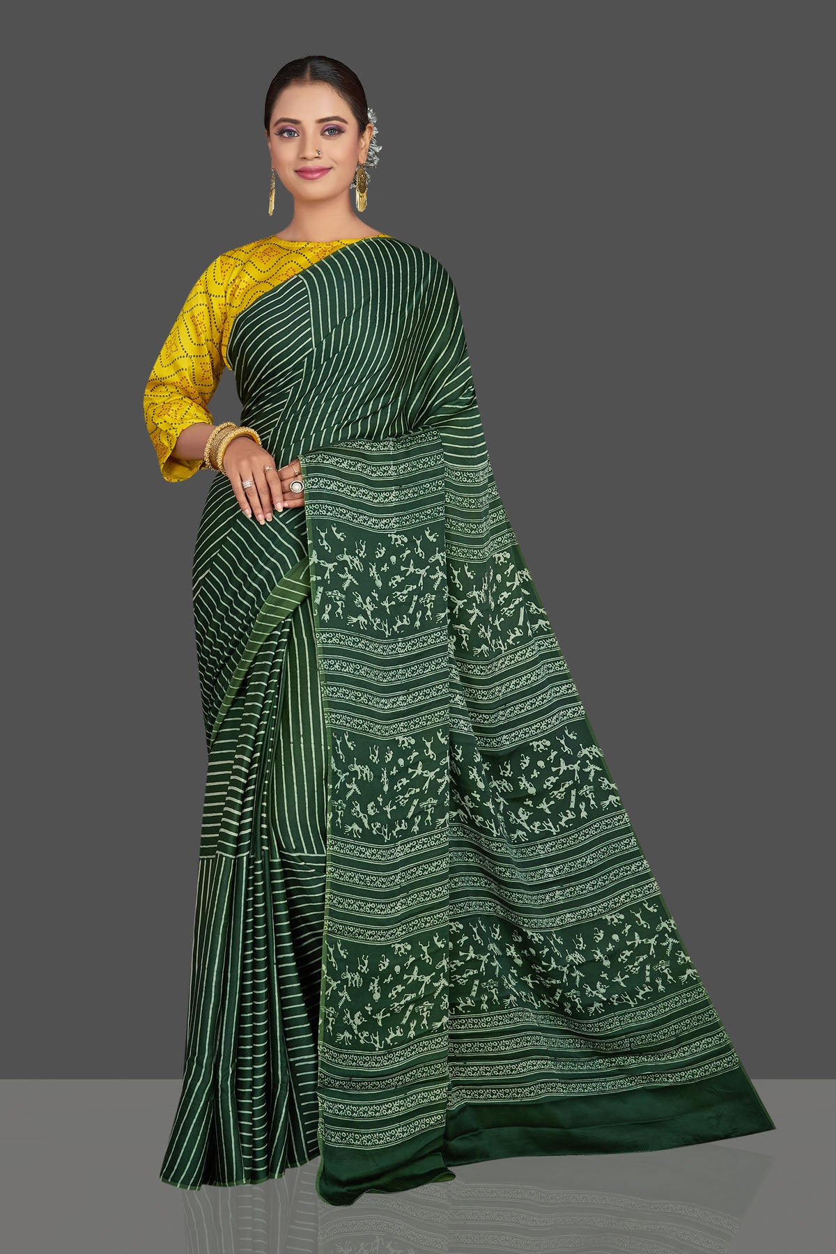 Buy Mustard Yellow Patola Printed Silk Traditional Saree Online At Ethnic  Plus