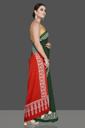 Buy Red Silk Patch Border Traditional Designer Saree : 201692 -