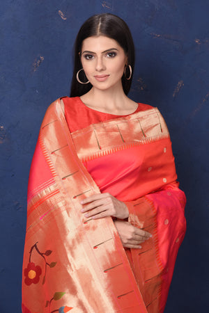 Sohum Sutras: Banarasi paithani saree with a triple muniya border