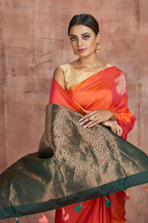 Silk Woven Saree In Peach Colour - SR5410749