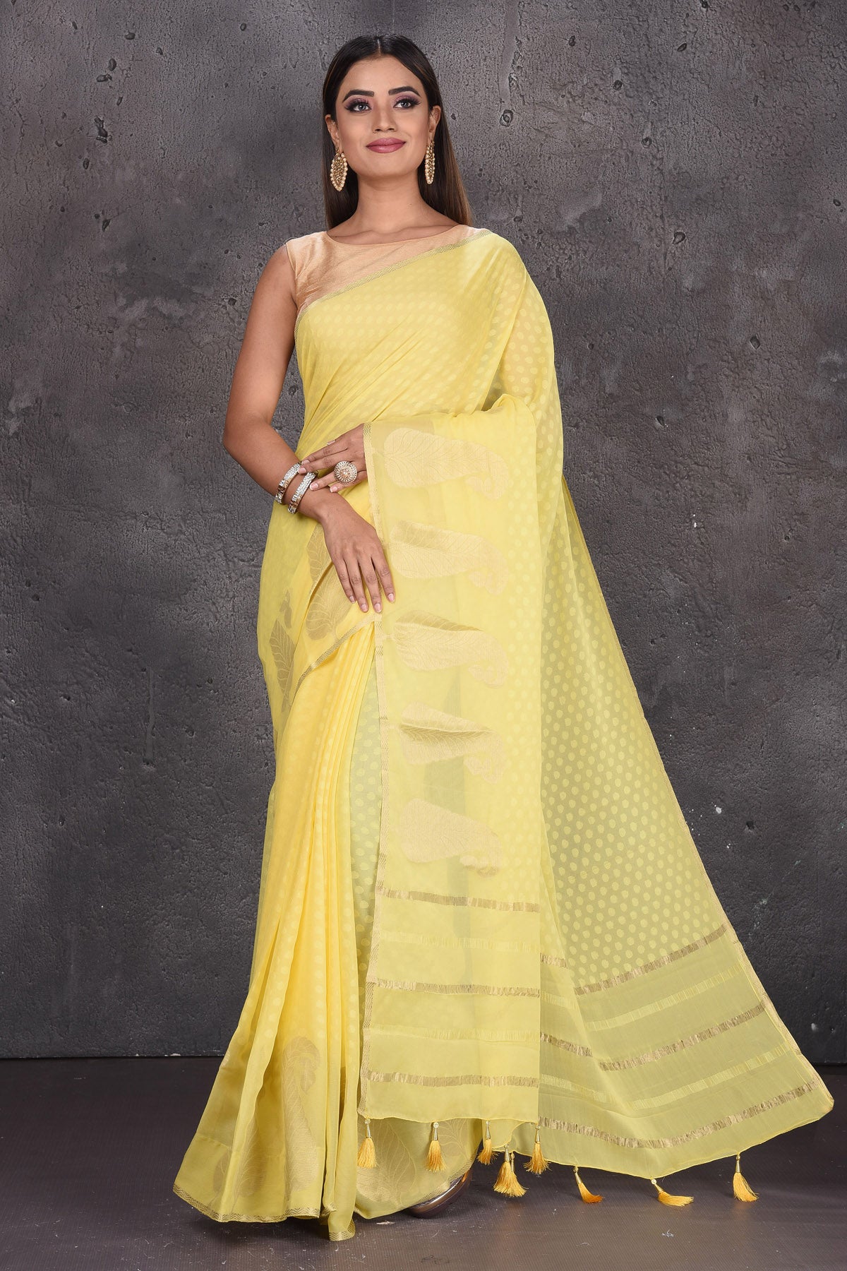 Latest bright yellow silk saree - G3-WSA54948 | G3fashion.com