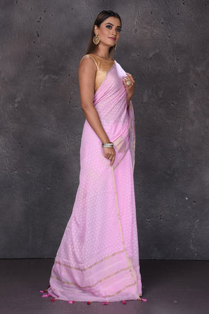 Buy fospy Woven Kanjivaram Pure Silk Pink Sarees Online @ Best Price In  India | Flipkart.com