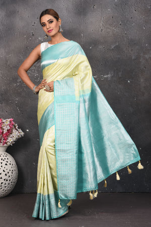 Pastel Blue Soft Banarasi Silk Saree – StylebyPanaaash