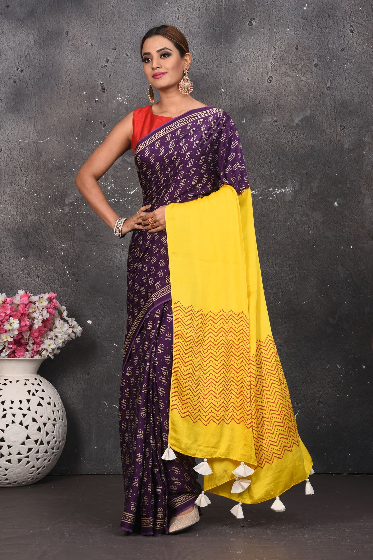 Shop Mustard And Magenta Color Jacquard Embroidery Art Silk Saree Party  Wear Online at Best Price | Cbazaar