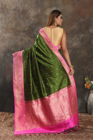 Mehendi Green Patola Printed Contemporary Silk Saree