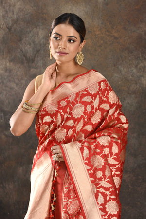 Amazing Dark Pink Soft Silk Saree with Innovative Blouse Pie