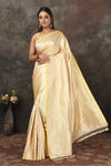 Buy stunning yellow Banarasi silk sari online in USA with zari work. Radiate elegance on special occasions in exquisite designer sarees, handwoven sarees, georgette sarees, embroidered sarees, Banarasi saree, pure silk saris, tussar sarees from Pure Elegance Indian saree store in USA.-full view